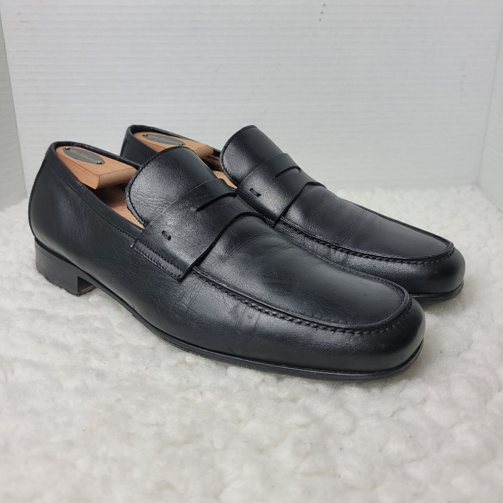 Arbiter Men's Penny Loafers Size 7 Black Leather Slip On Shoes